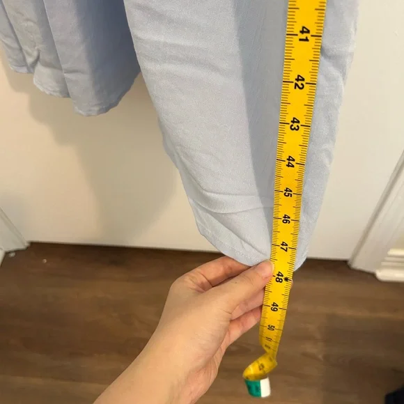 🩵EUC Simple Retro Light Blue Smocked Maxi Dress with Bow Detail size M Vintage - Picture 6 of 15